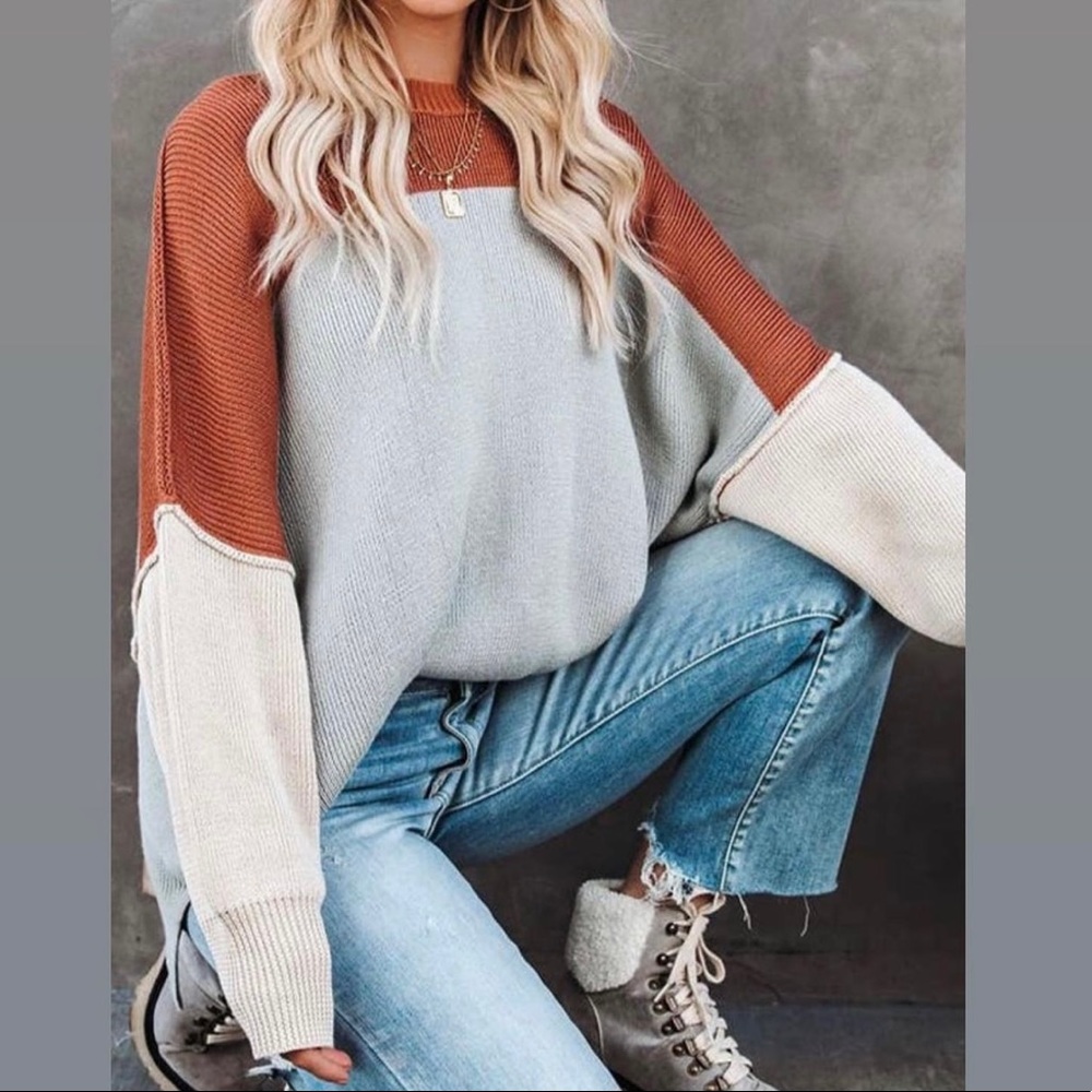 NWT! Beautiful Boutique Color Block Sweater! ❤️